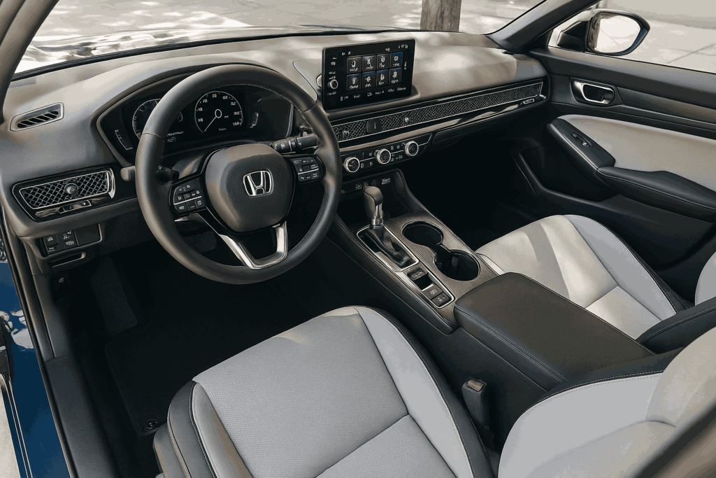 2025 honda civic sport touring hybrid 4dr hatchback interior review