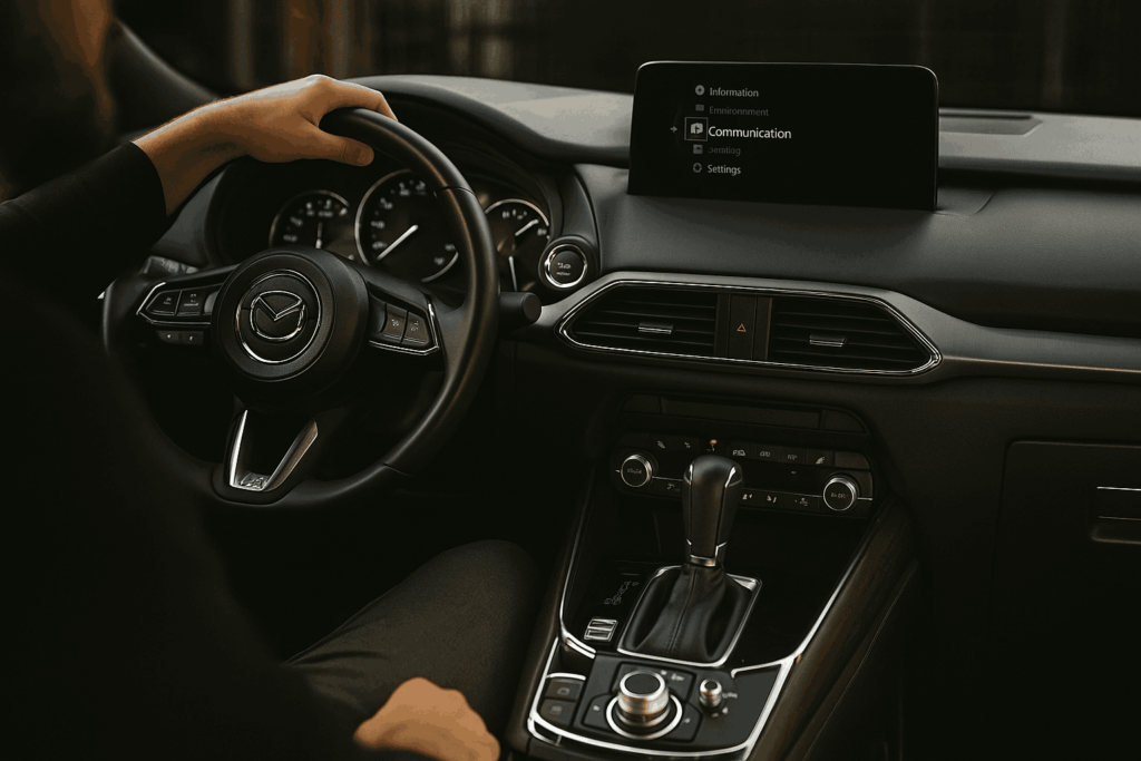 mazda cx 9 interior detail driver's perspective
