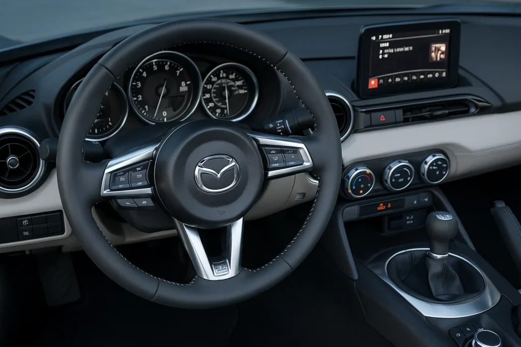 mazda mx 5 miata rf grand touring convertible interior review