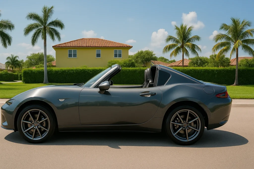 mazda mx 5 miata rf grand touring convertible profile shown