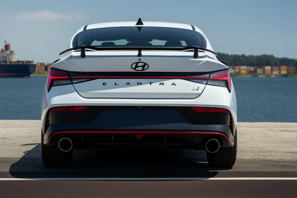 2024 Hyundai Elantra N Sedan Rear Exterior 2024 Hyundai Elantra N Sedan Rear Exterior