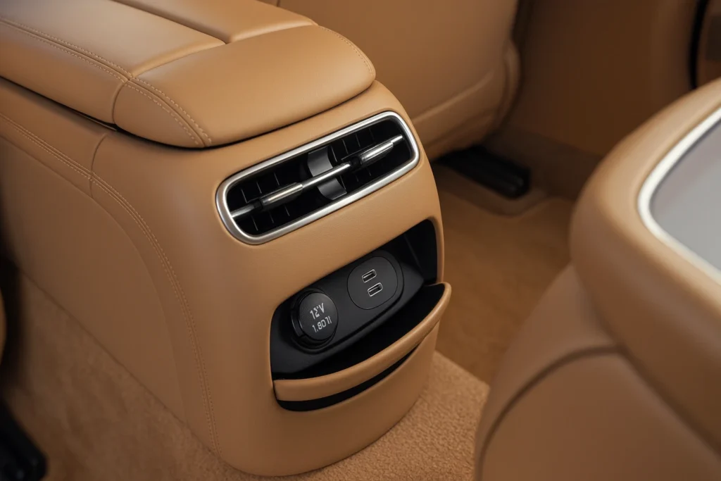 2025 Genesis G90 rear seat comfort with air vents and USB charging ports 2025 Genesis G90 rear seat comfort with air vents and USB charging ports