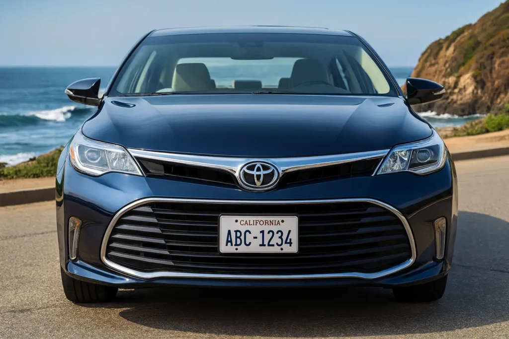 Front view of a 2017 Toyota Avalon showcasing its sleek design and distinctive grille Front view of a 2017 Toyota Avalon showcasing its sleek design and distinctive grille