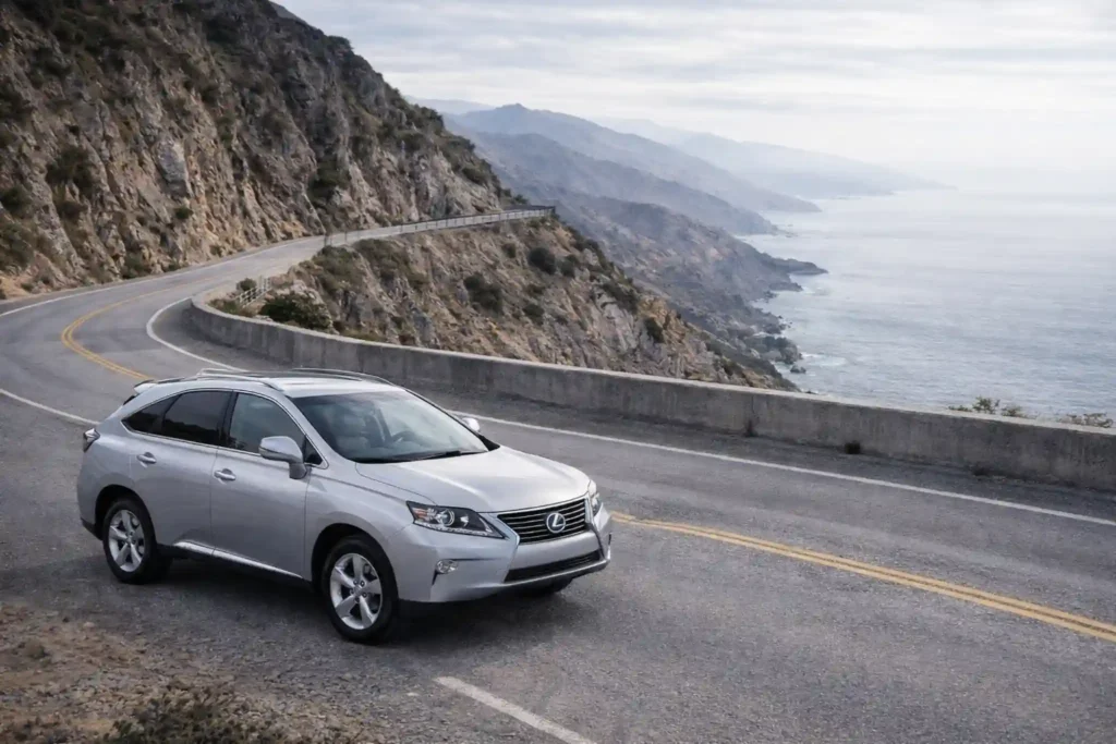 2014 Lexus RX 450h Wide Scenic View on Winding Mountain Highway 2014 Lexus RX 450h Wide Scenic View on Winding Mountain Highway