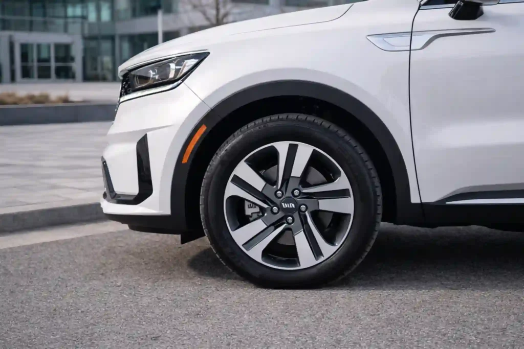 2022 Kia Sorento X Line SX Prestige Front Wheel Close Up With Two Tone Alloy Rim 2022 Kia Sorento X Line SX Prestige Front Wheel Close Up With Two Tone Alloy Rim