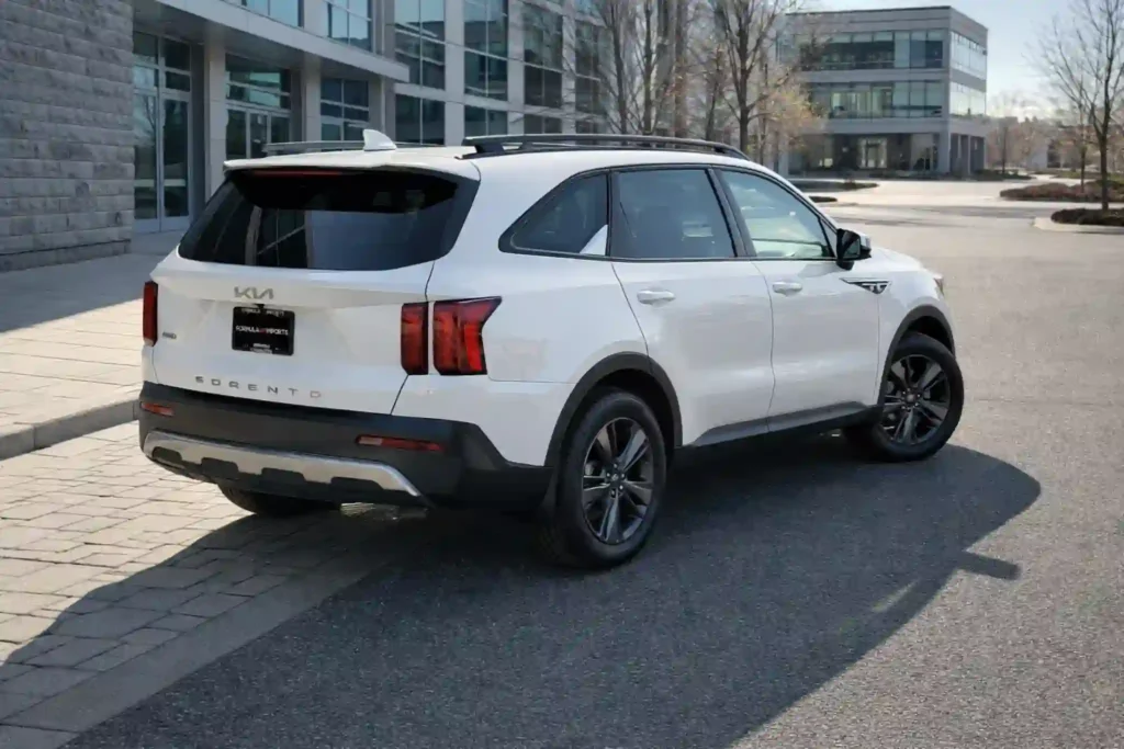2022 Kia Sorento X Line SX Prestige Rear Three Quarter Curbside Angle With Vertical Taillights 2022 Kia Sorento X Line SX Prestige Rear Three Quarter Curbside Angle With Vertical Taillights