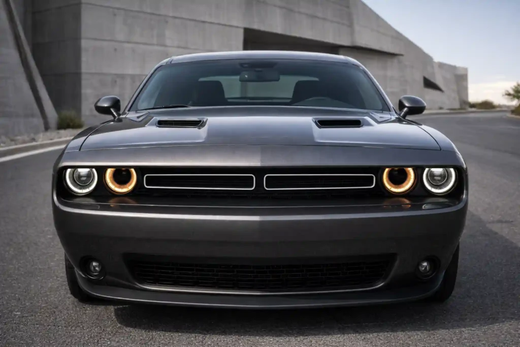2015 Dodge Challenger SXT Head On Front View with Halo Headlights 2015 Dodge Challenger SXT Head On Front View with Halo Headlights
